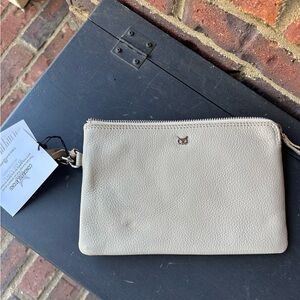 Wise Owl accessories leather clutch & wristlet